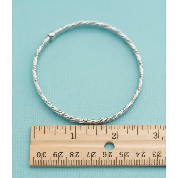 Vintage Silver Bangle Bracelet 8 Inches E14 - Picture 4 of 4